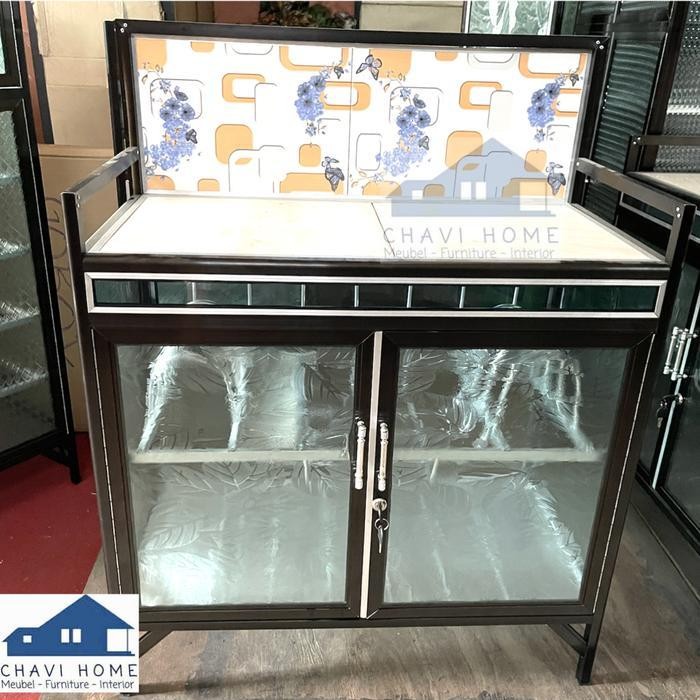 Meja Kompor Lemari Kompor Rak Kompor Rak Piring Lemari Dapur Aluminium