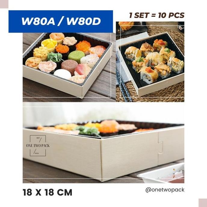 

TERBARU - (10pcs) Wooden Gift Box 18x18cm / Sushi Box 23x17cm Hampers Box