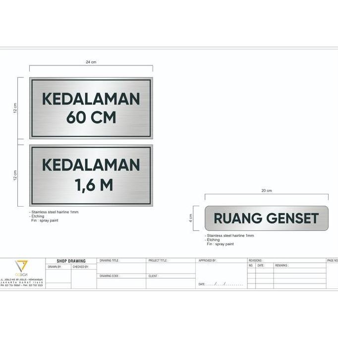 new  Stainless Steel Grafir Etching Signage Kedalaman