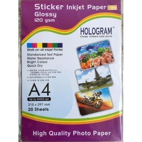 

new !!! Glossy sticker paper - inkjet A4 120 gsm - isi 20 - Hologram