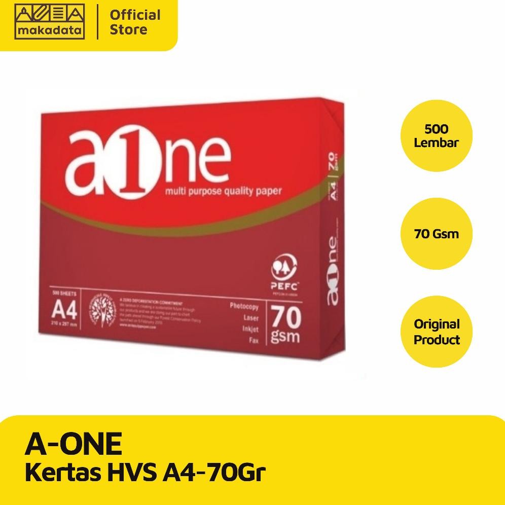 

Eelic Kertas Hvs / Print / Fotocopy A-One A4 70 Gram (1 Rim) Murah Tr21