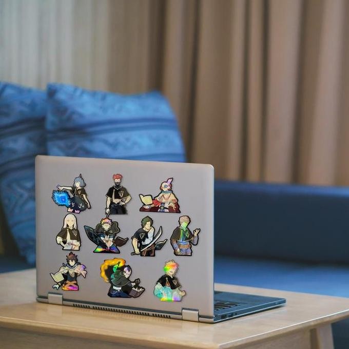 

new !!! PACK STICKER BLACK CLOVER STIKER HOLOGRAM Tahan air waterproof book Paper Stationery