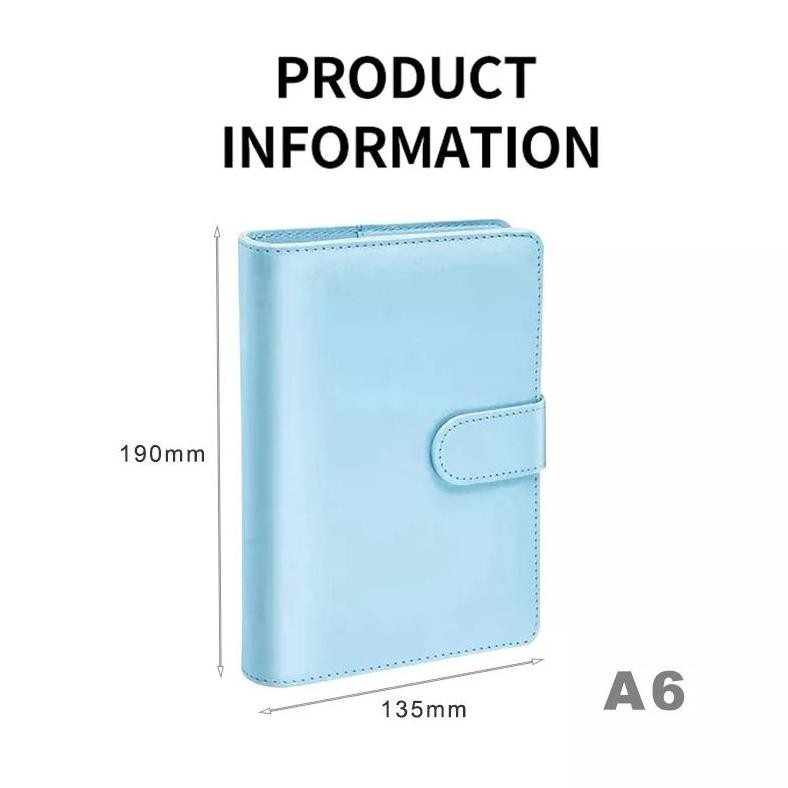 

Original A6 Binder Kulit Pu Ring 6 Magnet Snap Hiro Ka-152