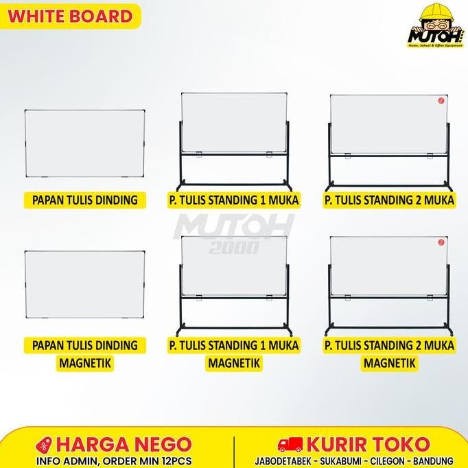 

Papan tulis whiteboard 120 x 240 / 240 x 120 MUTOH2000