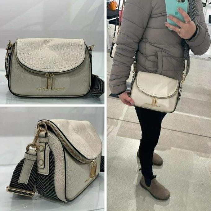 Tas Ori Marc Jacobss MJ Groove Mini Messenger Bag Webbing Marshmallow