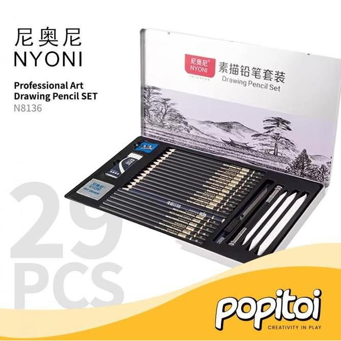 

NYONI N8136 Drawing Pencil (SET of 29) Pensil Gambar Sketsa Sketch