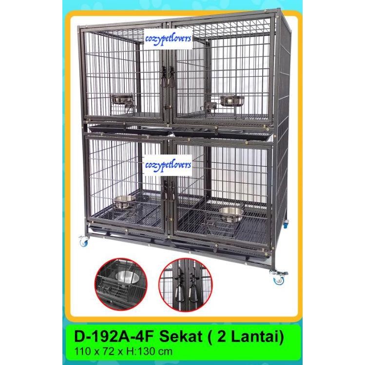 Kandang Susun Octagon 2 Lantai dengan Sekat - Pet Cage D-192A-4F