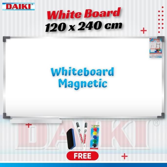 

Whiteboard / Papan Tulis Magnetic DAIKI Uk 120x240 Cm
