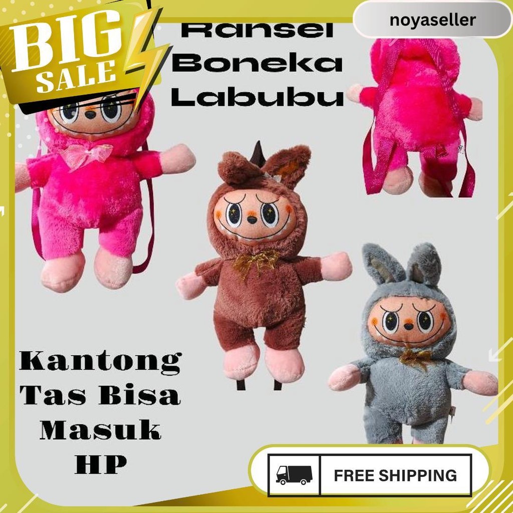 Tas Ransel Boneka Labubu Lotso Terbaru Full Bodi Terdapat Tempat Hp Gratis Ongkir