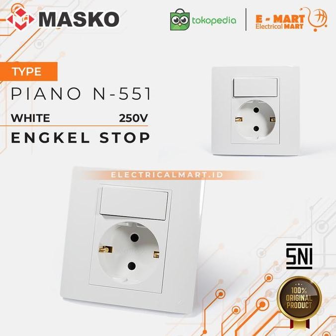 tersedia masko piano stop kontak + saklar engkel tanam arde n-551