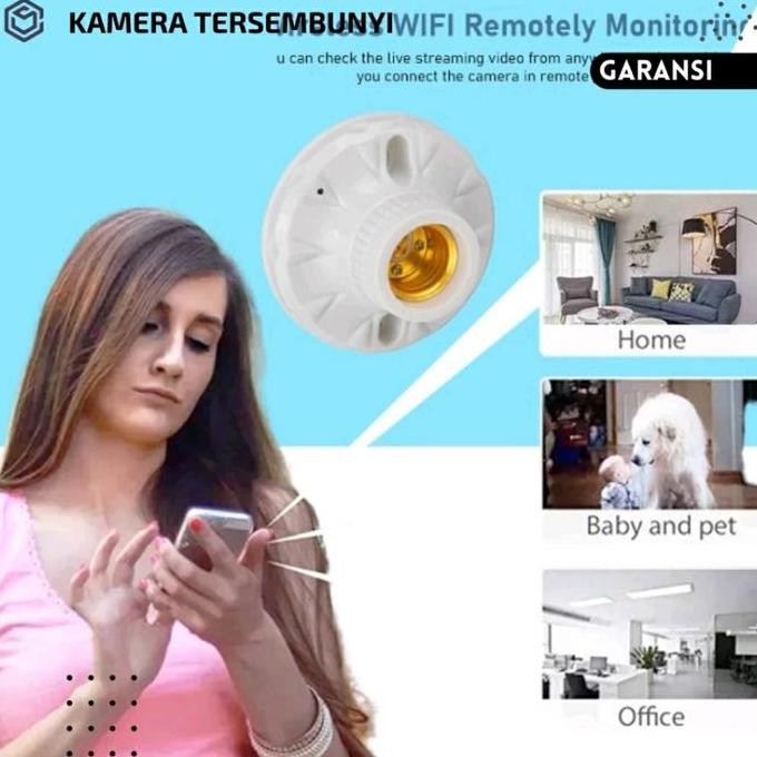 Cctv Mini Model Fitting Lampu Tersembunyi Konek Hp Jarak Jauh
