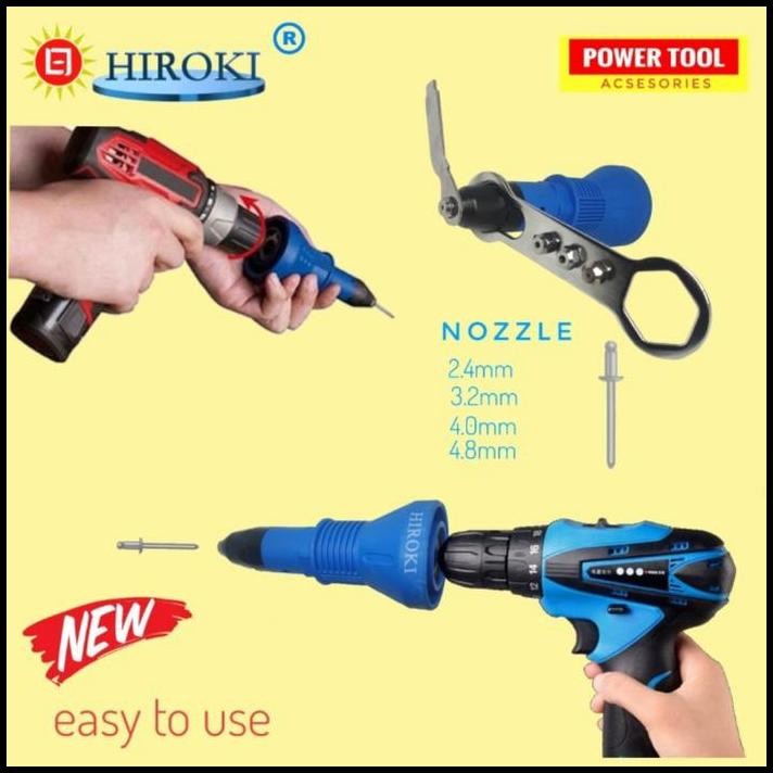 Hand Riveter Hiroki / Adaptor Rivet Gun / Adapter Rivet Baut