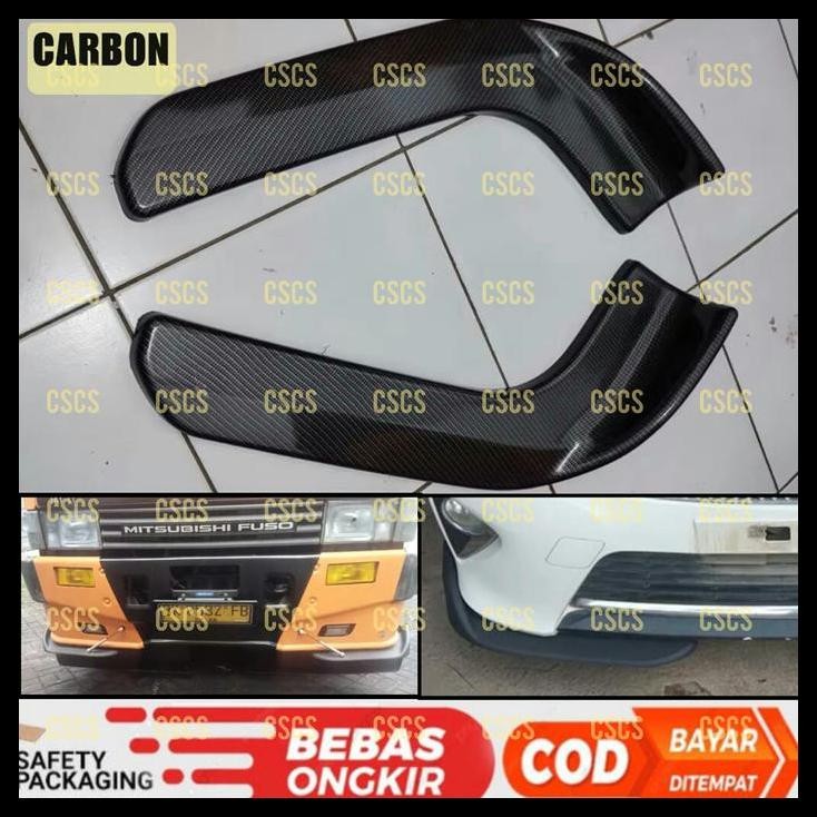 GRATIS ONGKIR WINGLET LIPS BUMPER DEPAN HITAM CARBON MOBIL UNIVERSAL AVANZA XENIA 