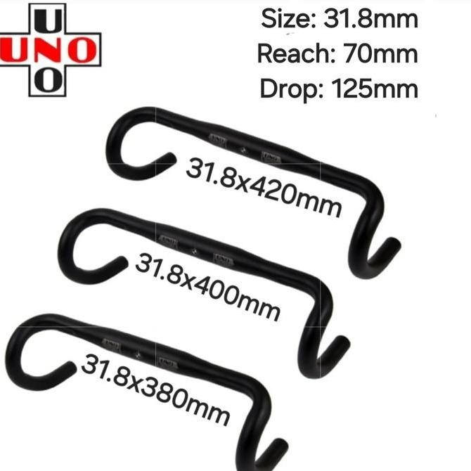 SALE UNO CR12 DROPBAR ROADBIKE 31.8MM STANG SEPEDA BALAP ALUMINIUM COMPACT