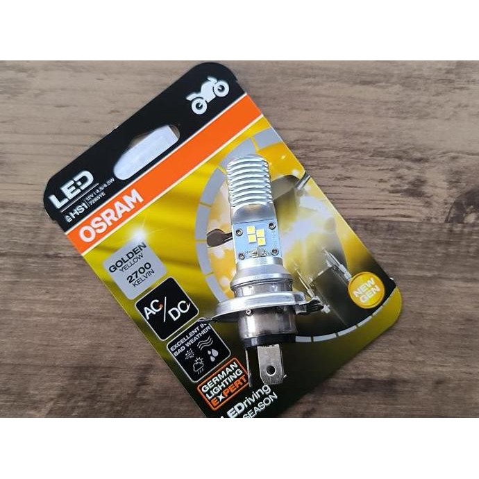 baru lampu led motor osram hs1 h4 k3 3 kaki 35w ac dc - warna kuning terang