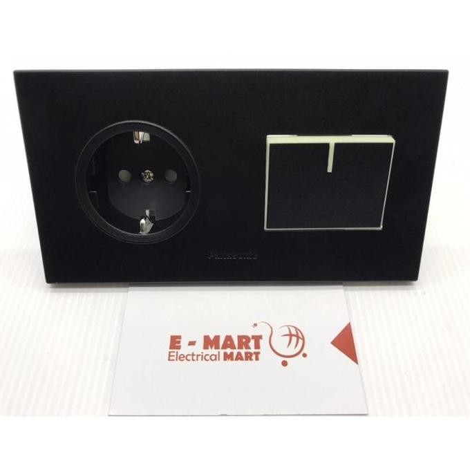 tersedia saklar panasonic engkel double stop kontak warna hitam black edition