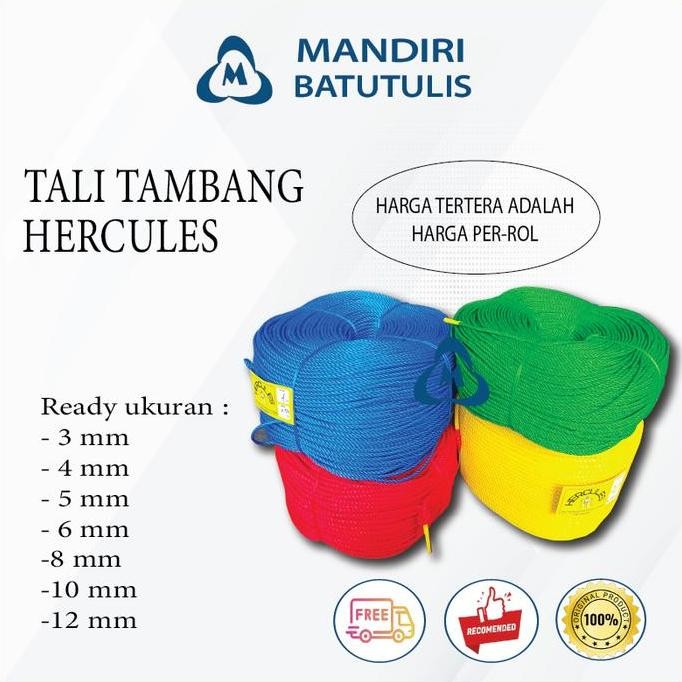 

Terlaris Tali Tambang Plastik Pe 3Mm 4Mm 5Mm 6Mm 8Mm 10Mm 12Mm Per Roll - Tali Plastik Warna Ready Stok