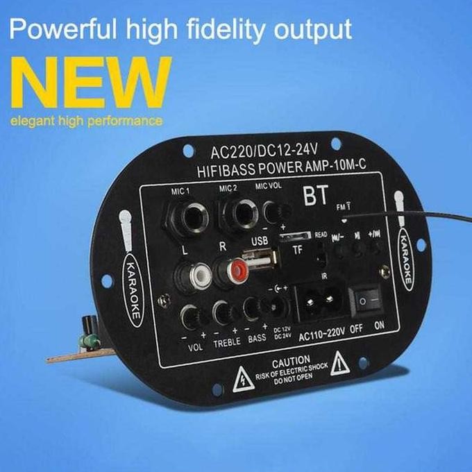 Kit Amplifier blutooth untuk karaoke 2 input mic daya 35 watt HEMAT
