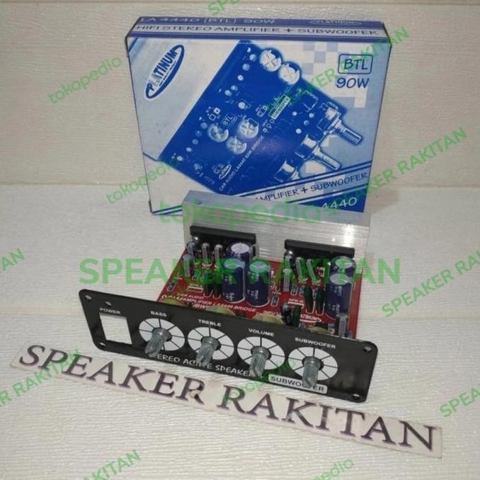 Kit Amplifier active stereo + Subwoofer BTL 90W LA4440 MURAH