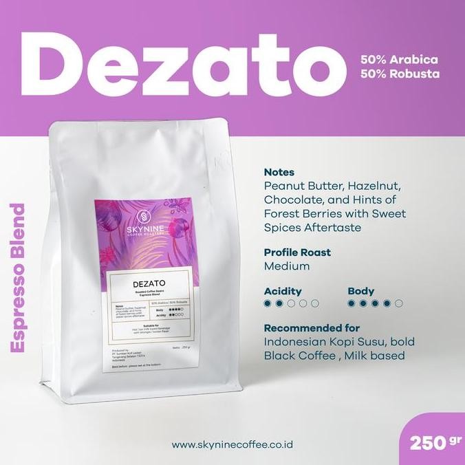 

READY DEZATO KOPI SUSU BLEND 250GR - ROASTED BEANS SPECIAL BLEND
