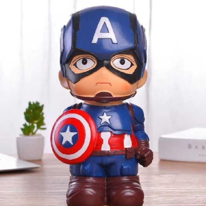 Celengan Lukis Patung Gypsum Captain America Celengan Celengan Lukis Media Edukasi Anak Patung Gypsu