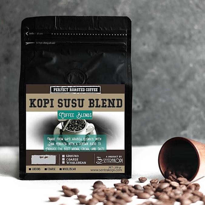 

READY KOPI SUSU BLEND 200GR - ARABICA ROBUSTA BIJI/BUBUK BY SENTRA KOPI BLENDS