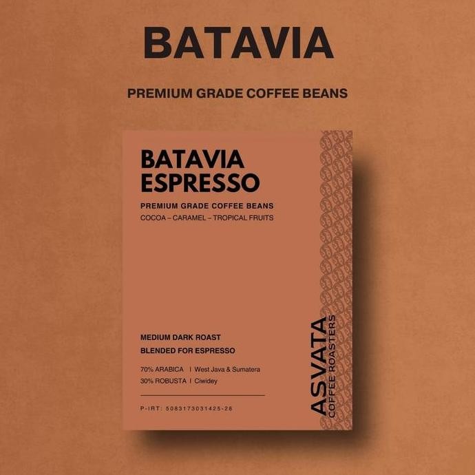 

READY BIJI KOPI BATAVIA ESPRESSO BLEND 500G - ARABIKA ROBUSTA ROASTED BEANS