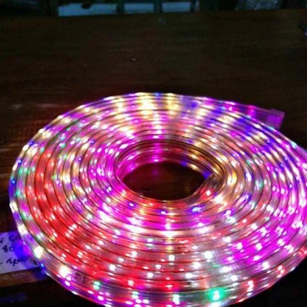 Lampu led strip selang 5050 220v outdoor flaser kedip kedip