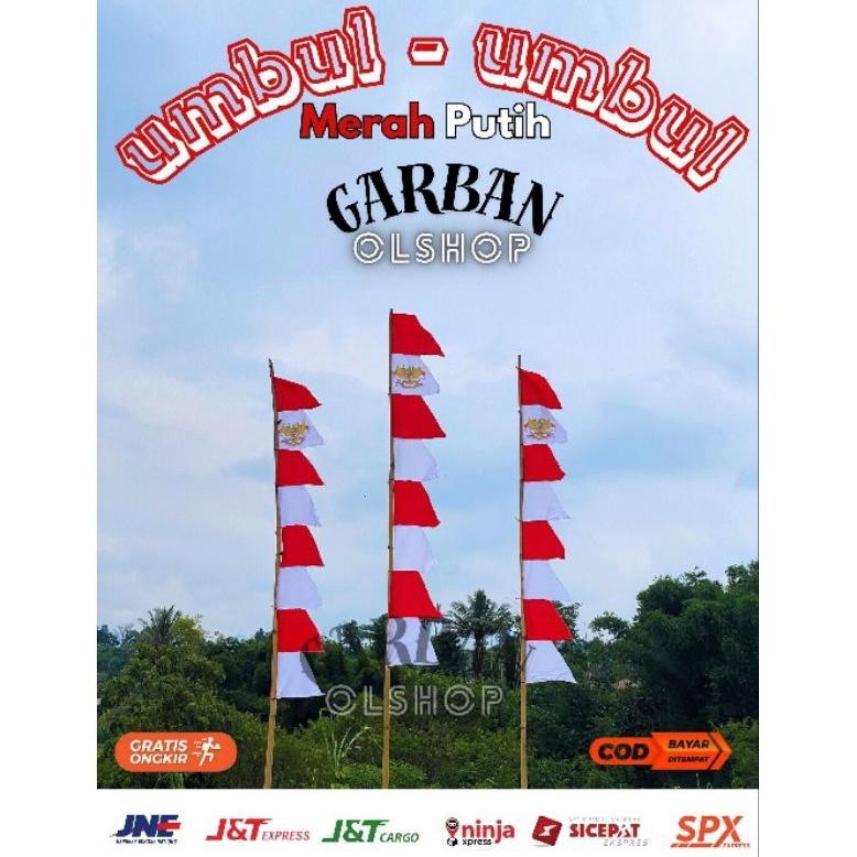Umbul Umbul Gergaji Merah Putih (1Kodi) Stok