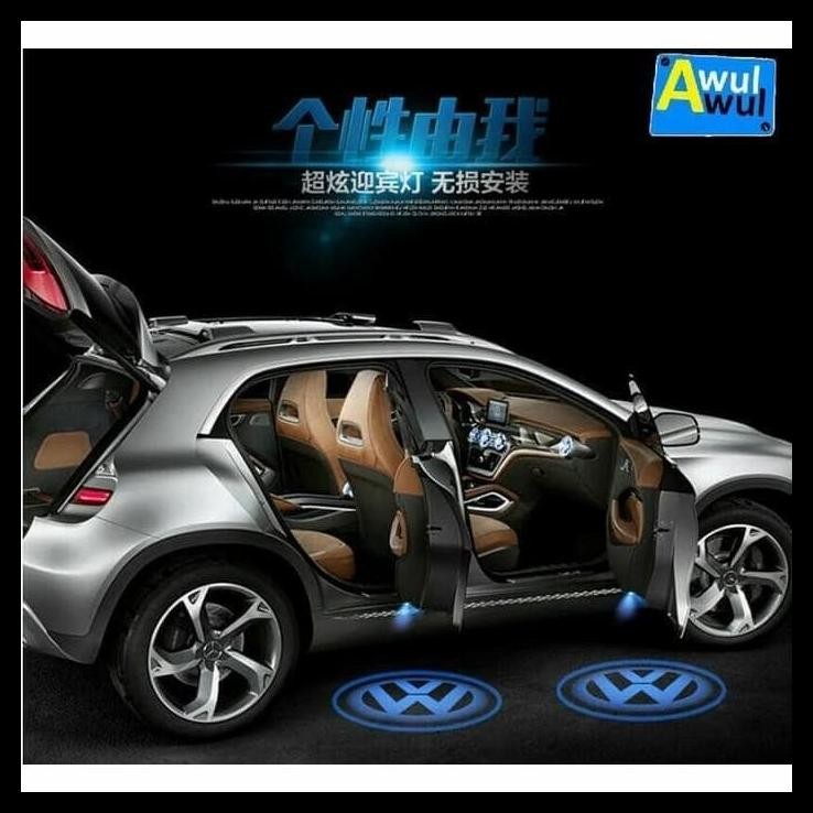 TERMURAH LAMPU PINTU MOBIL LED LOGO VW VOLKSWAGEN GOLF TIGUAN TOUAREG SCIROCCO 