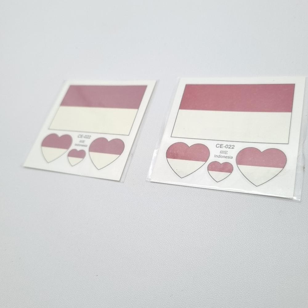 

Fgs-3 Stiker Tato Wajah Bendera Merah Putih Hut Ri