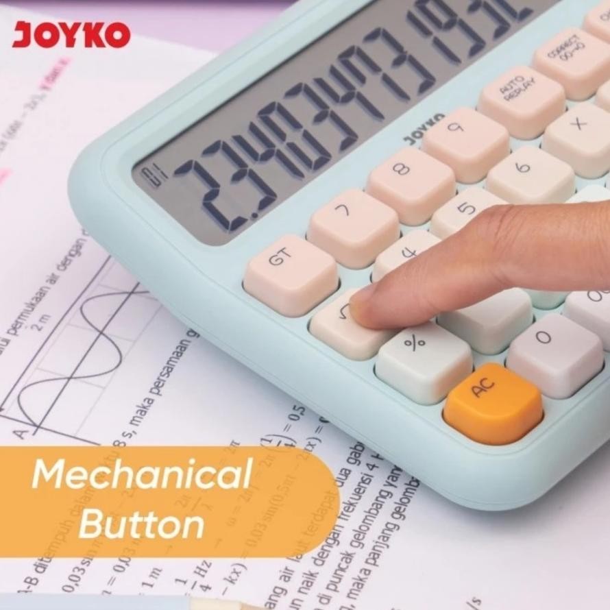 

Kalkulator Rainbow JOYKO CC 63ACO - Calculator Pastel Tombol Mechanical Fancy Color RB2