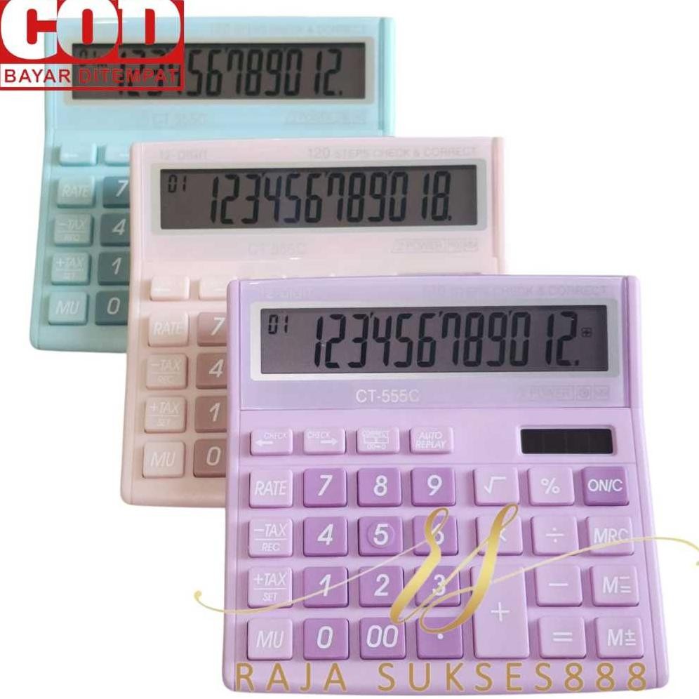 

Murah Kalkulator Murah Tipe 555 c 555c Warna Lucu 12 Digit Check Ulang Check Correct Bisa Hitung Ulang RB2