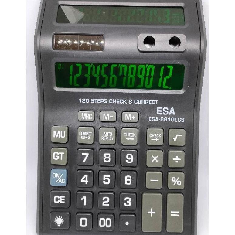 

Kalkulator layar lcd led menyala ukuran BESAR ESA 8810LCS 12DIGIT 2 Layar bolak balik RB2