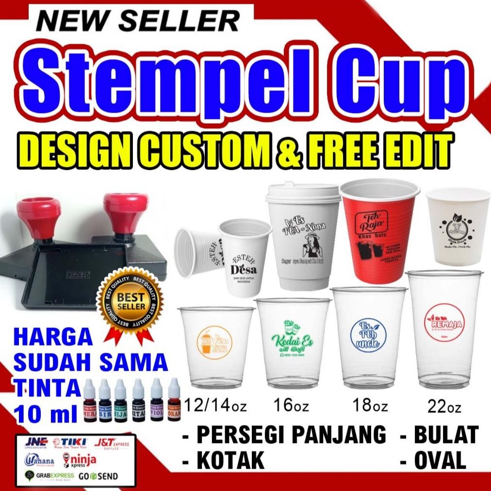 

stempel Gelas Cup / Plastik / Custom-Free Tinta RB3