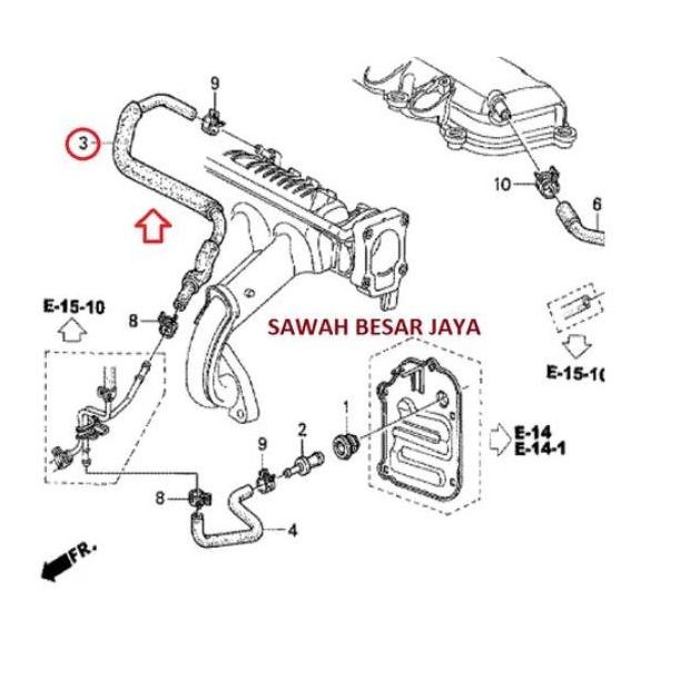 SELANG PCV VALVE HONDA JAZZ GD3 CITY GD8 IDSI VTEC ORIGINAL