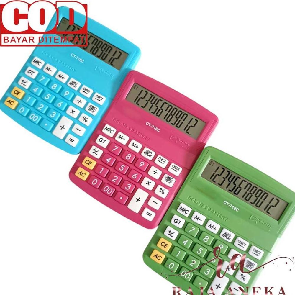 

Calculator Kalkulator Murah tipe SDC718 718 Warna Menarik 12 Digit CT RB2