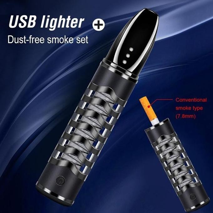 Asbak Pemantik Rokok Portable Holder Pipe Smoking Rechargeable