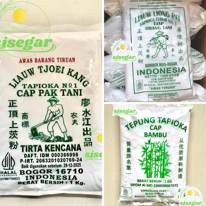 

Tepung Sagu Cap Pak Tani Liauw Tjoei Kang - L.Liong Pit - Bambu 1kg Nugi