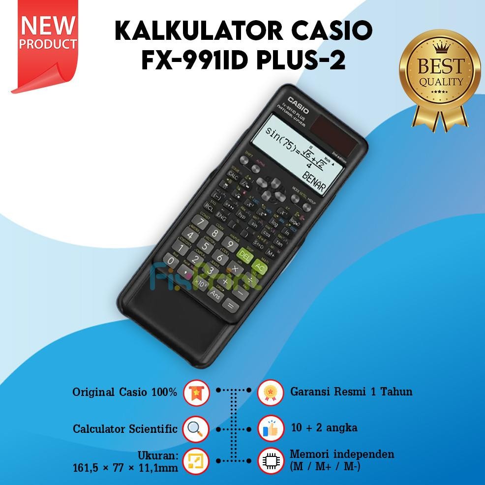 

Kalkulator Casio Scientific fx-991ID PLUS-2 Calculator Ilmiah Lengkap FX 991ID PLUS 2 New Original RB2
