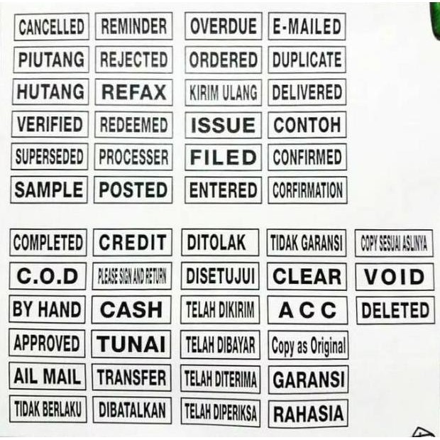 

Stempel Trodat Warna Otomatis LUNAS RECEIVED PAID COPY APPROVED - Trodat Printy 3911 RB3