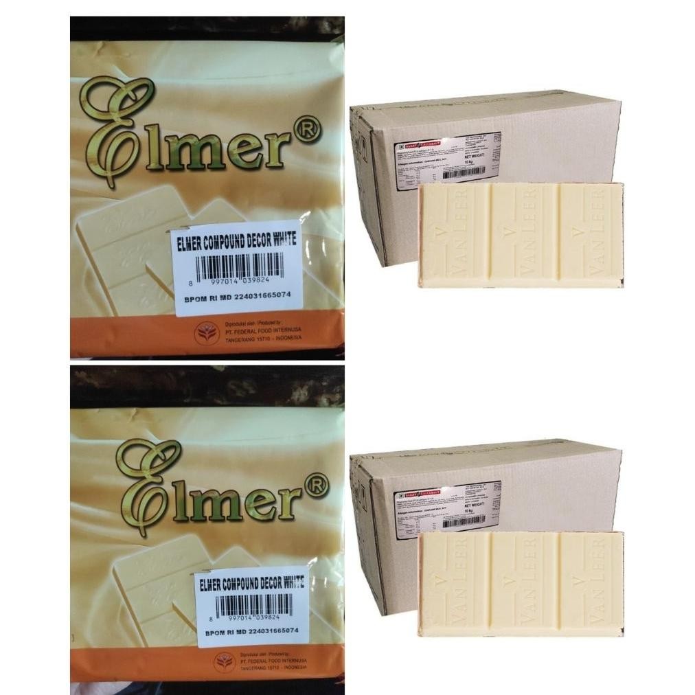 

White Compound Elmer 1kg Halal Rasa Coklat Vanila Nugi
