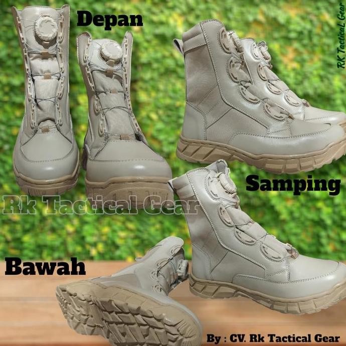 (ORIGINAL) Sepatu PDL Gurun Krem Taliputar Boa System / Cocok Untuk KEMHAN, UNIFILL, PBB, BPBD, PNS 