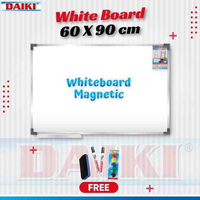 

[ SKUL ] Papan tulis / whiteboard daiki magnetic gantung uk 60x90 Cm