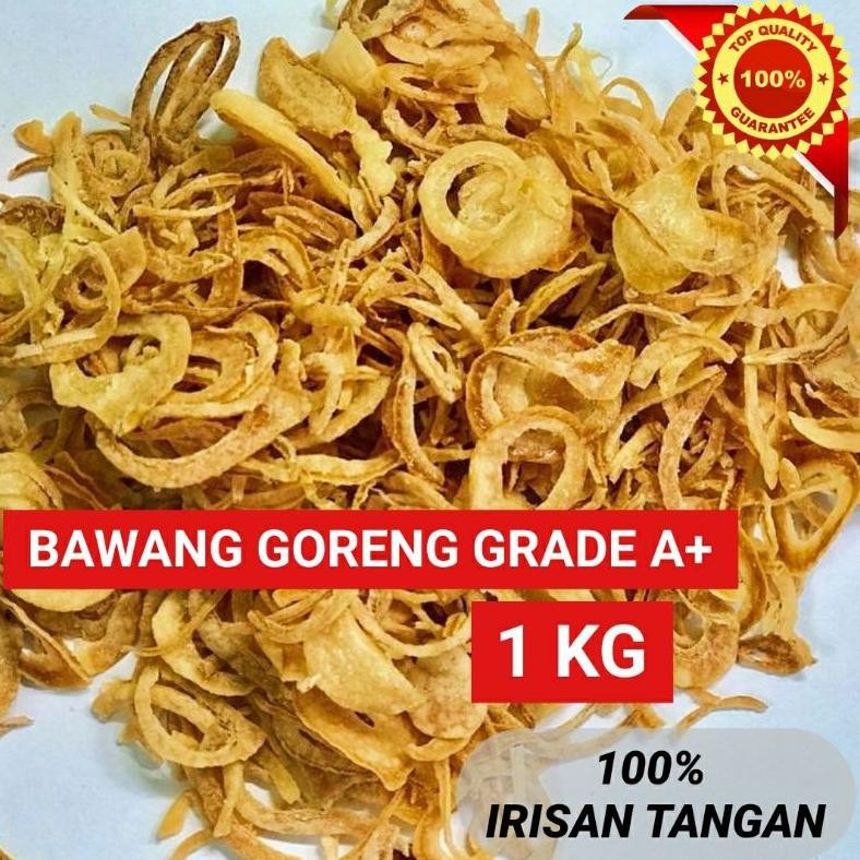 

Bawang Goreng Grade A+ Asli Murni Brebes 1KG (irisan tangan) / Bawang Brebes Nugi