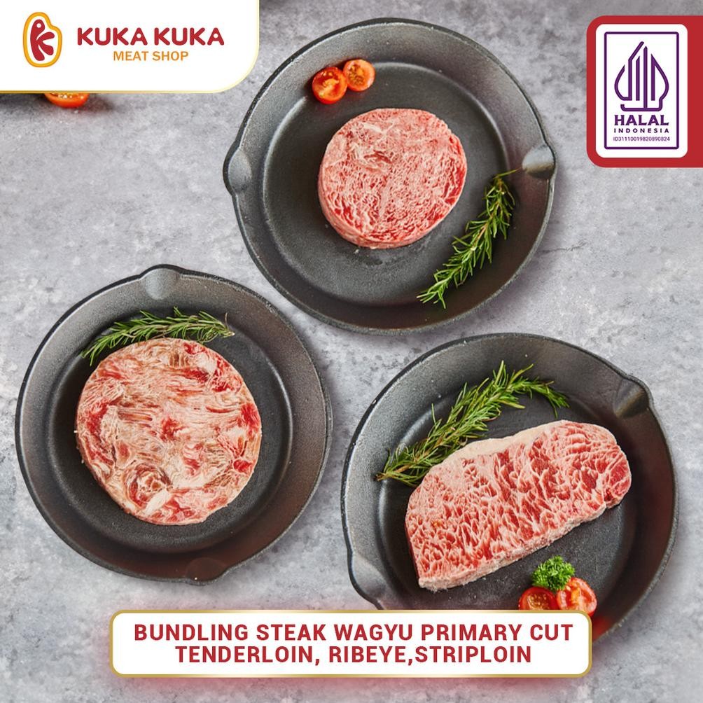 

Daging Sapi Wagyu Ribeye , Tenderloin, Primary Striploin Meltique Beef Steak - 100gr Nugi