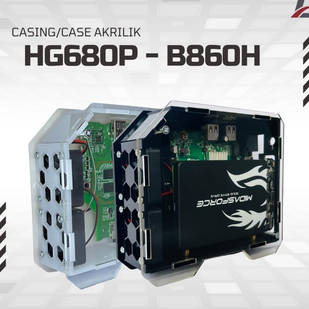 CASE/CASING AKRILIK UNTUK STB HG680P& B860H V1/V2/V5 NAS,OPENWRT Nugi
