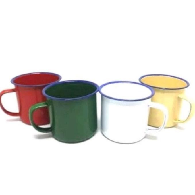 Mug Enamel Calypso 7 Cm Set 4 Mug Kopi Mug Jadul Mug Naik Gunung