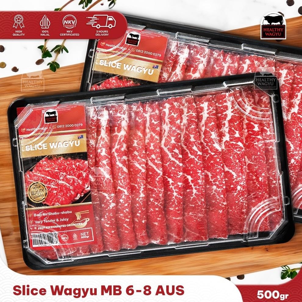 

Slice Wagyu Shabu-Shabu Yakiniku Mb 6-8 500gr Healthy Wagyu Nugi