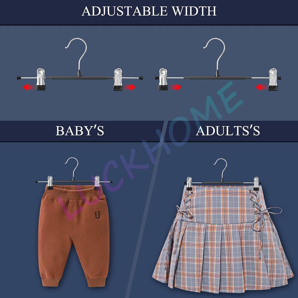 10PCS Gantungan Baju Jepit Dan Celana Gantungan Baju Hanger Kawat Besi Plastik Gantungan Celana Rok 